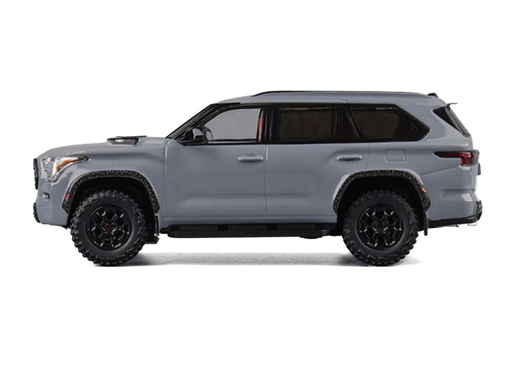 2024 Toyota Sequoia Cement Gray with Red Interior 1/64 Diecast Model Car by CM Models view 2