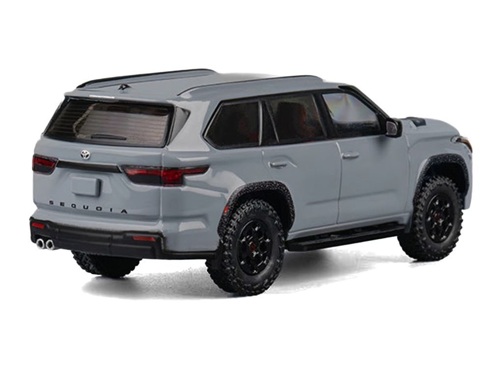 2024 Toyota Sequoia Cement Gray with Red Interior 1/64 Diecast Model Car by CM Models view 3