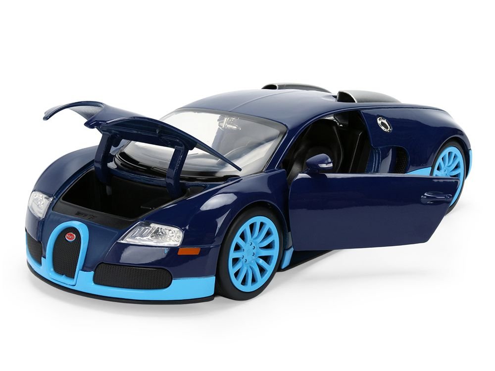 2011 Bugatti Veyron Dark Blue with Light Blue Accents "Hyper-Spec" Series 1/24 Diecast Model Car by Jada view 2