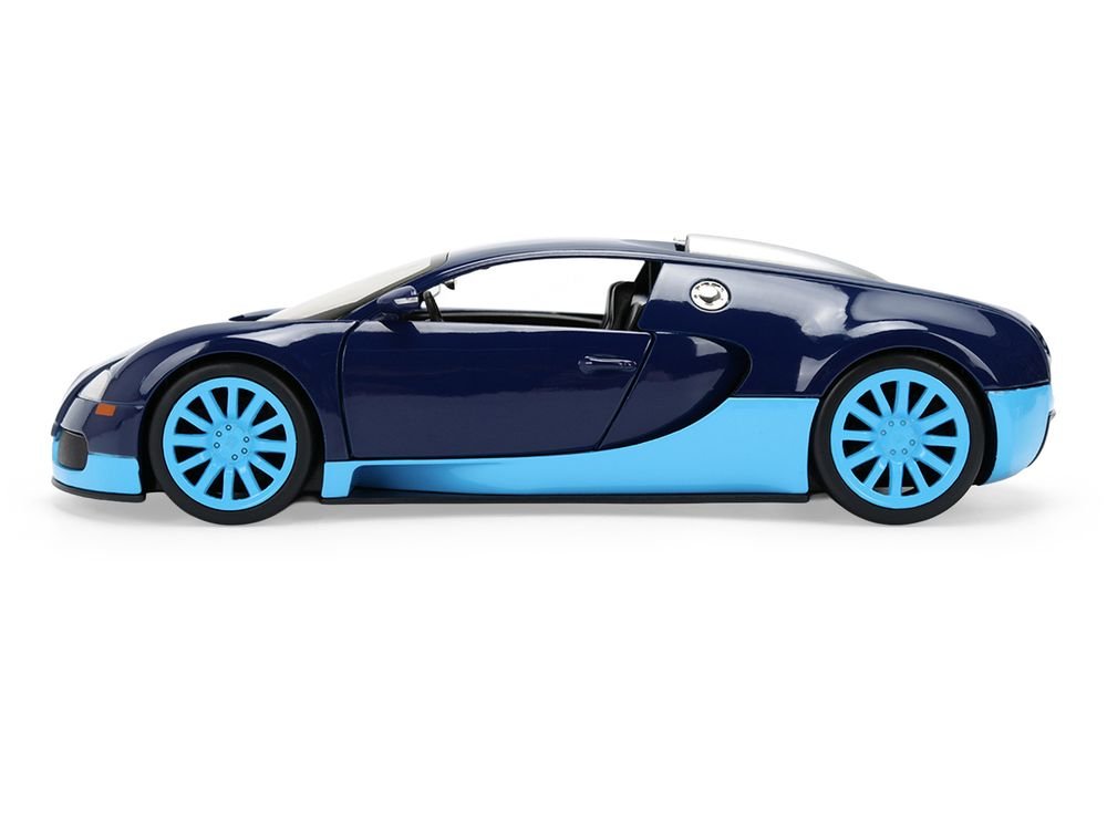 2011 Bugatti Veyron Dark Blue with Light Blue Accents "Hyper-Spec" Series 1/24 Diecast Model Car by Jada view 3