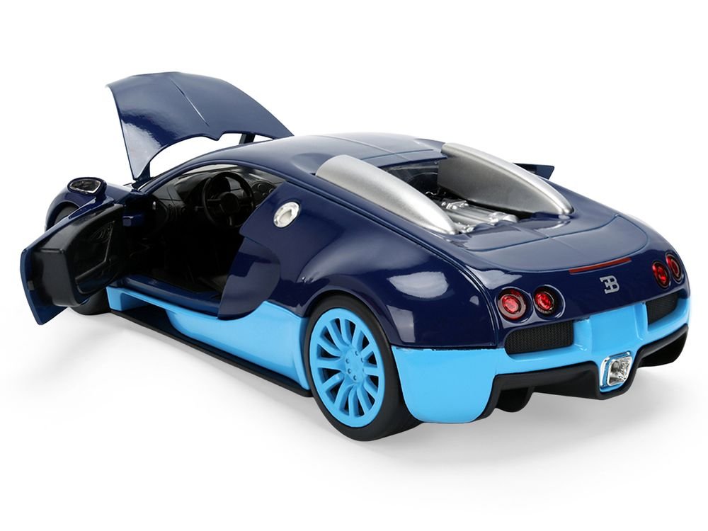 2011 Bugatti Veyron Dark Blue with Light Blue Accents "Hyper-Spec" Series 1/24 Diecast Model Car by Jada view 4