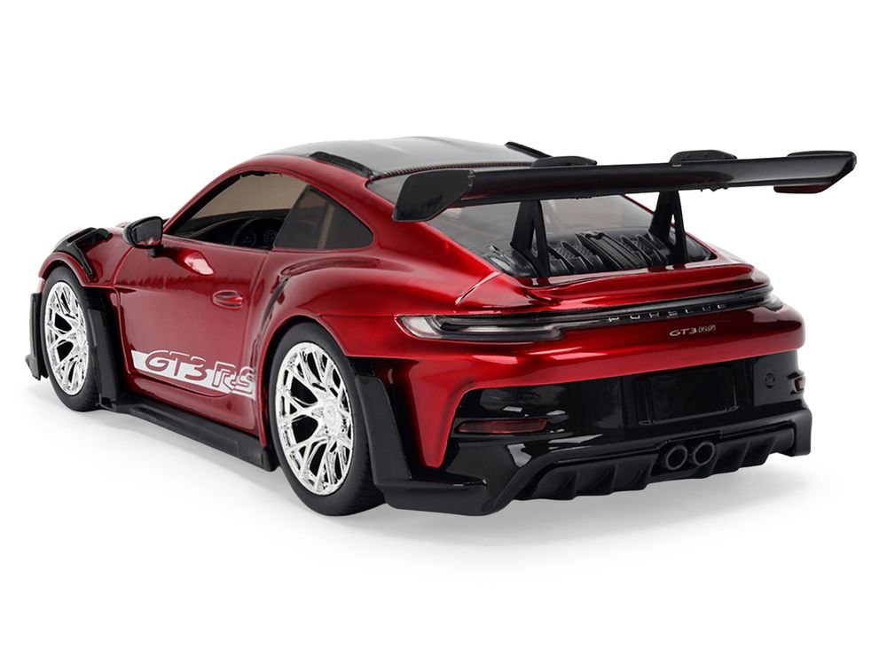 Porsche 911 (992) GT3 RS Red Chrome with Carbon Top and Hood Stripes "Hyper-Spec" Series 1/24 Diecast Model Car by Jada view 5