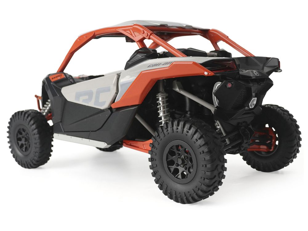 Can-Am Maverick X3 X RC Turbo RR Chalk Gray and Orange 1/12 Diecast Model by BRP Models view 3