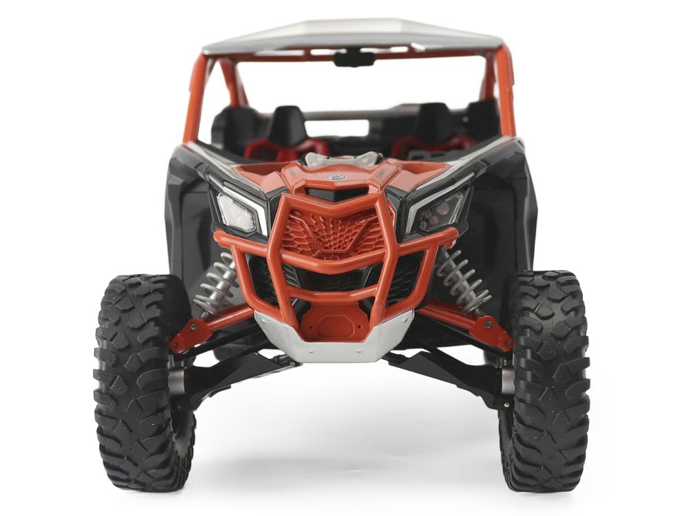 Can-Am Maverick X3 X RC Turbo RR Chalk Gray and Orange 1/12 Diecast Model by BRP Models view 4