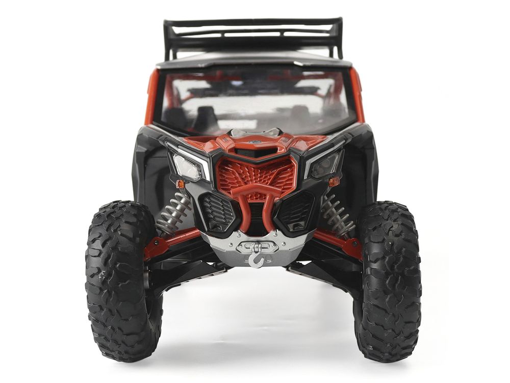 Can-Am Maverick X3 X RS Turbo RR with Roof Rack Chalk Gray and Orange 1/12 Diecast Model by BRP Models view 4