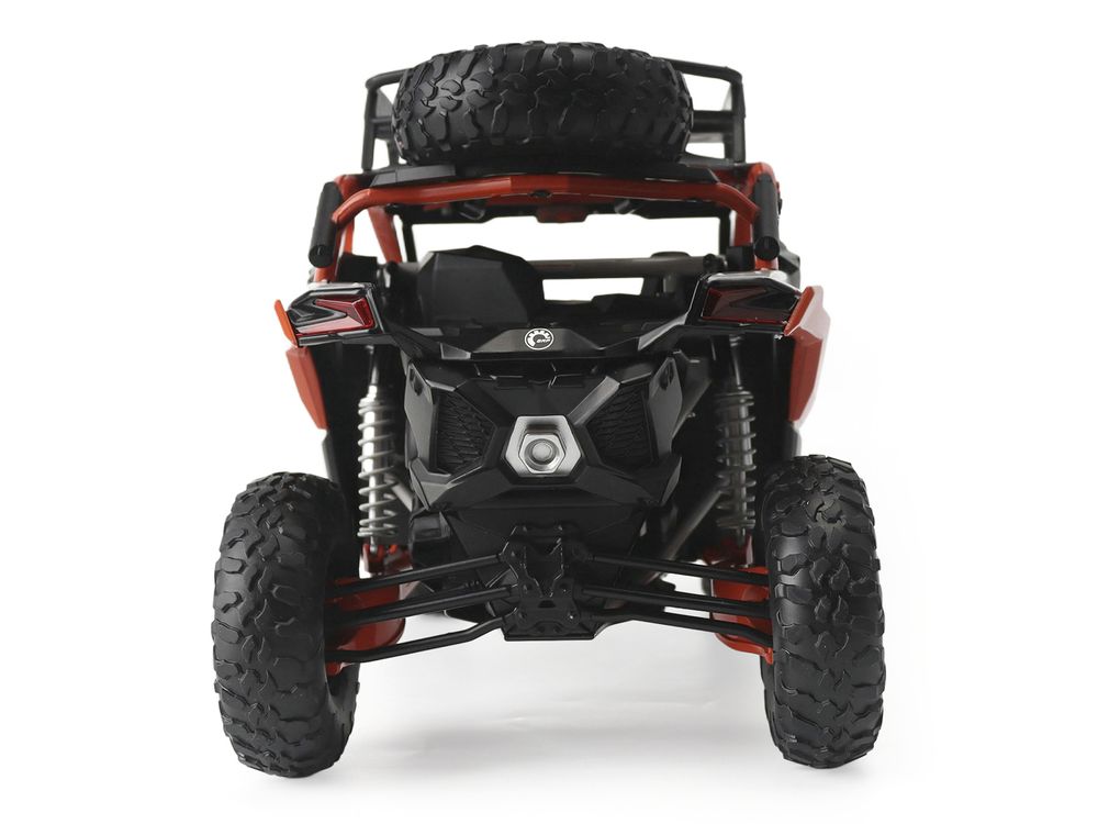 Can-Am Maverick X3 X RS Turbo RR with Roof Rack Chalk Gray and Orange 1/12 Diecast Model by BRP Models view 5