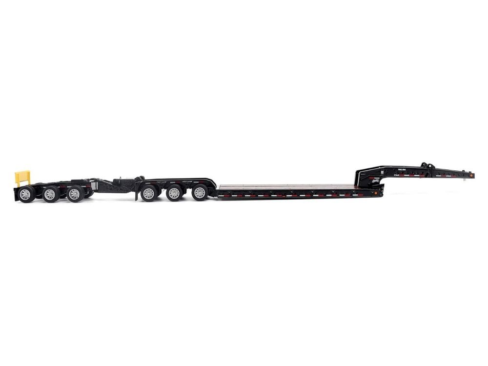Trail King TK170 Hydraulic Detachable Gooseneck Lowboy Trailer Black with Jeep and Booster "Transport Series" 1/64 Diecast Model by Diecast Masters view 2