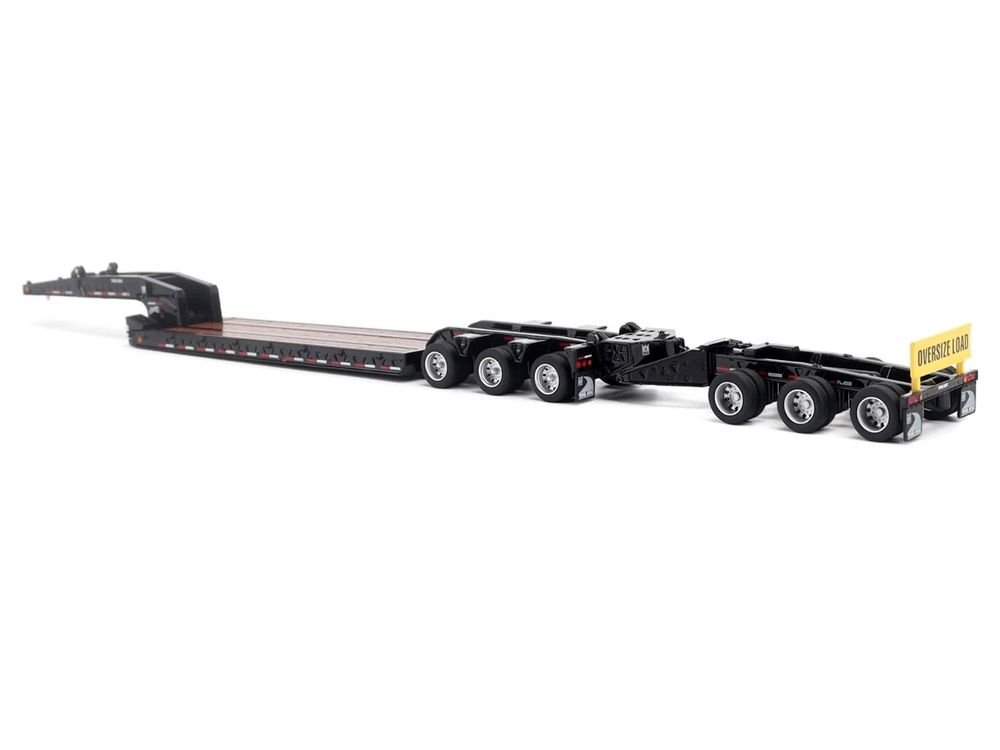 Trail King TK170 Hydraulic Detachable Gooseneck Lowboy Trailer Black with Jeep and Booster "Transport Series" 1/64 Diecast Model by Diecast Masters view 3