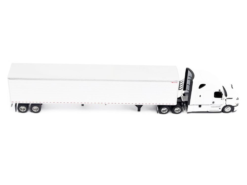 2025 Freightliner Cascadia Gen-5 Truck Tractor with Sleeper and Great Dane Champion 53ft Refrigerated Trailer Winter White "Transport Series" 1/64 Diecast Model by Diecast Masters view 2