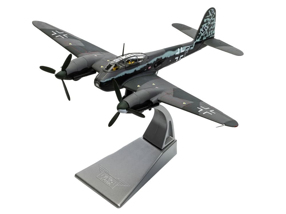 Messerschmitt Me 410A-1 Aircraft "U5+FE Lt. Rudolf Abrahamczik 14./KG.2 Laon-Athies Airfield France" (1943) German Luftwaffe "The Aviation Archive" Series 1/72 Diecast Model Car by Corgi view 2