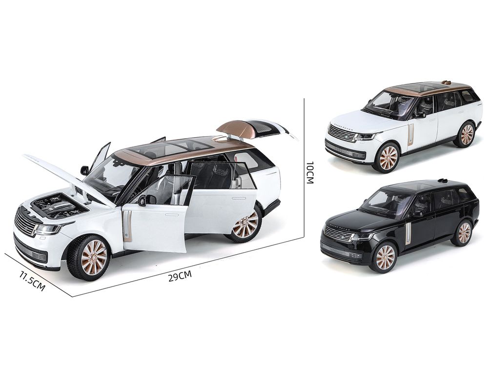 2022 Land Rover Range Rover SV Black Metallic with Moonroof 1/18 Diecast Model Car by Heimanba view 2