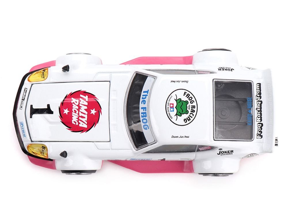 Nissan Fairlady Z RHD (Right Hand Drive) #1 "Tamiya Racing - Frog Racing Team" White and Pink (Designed by Jun Imai) "Kaido House" Special 1/64 Diecast Model Car by Mini GT view 5