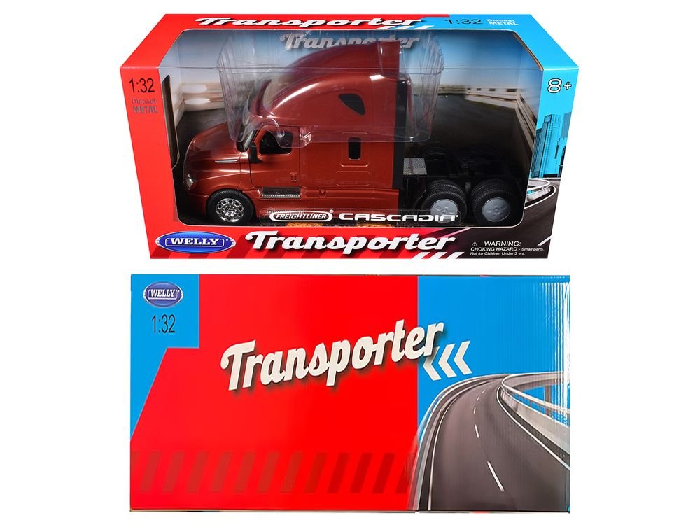 Freightliner Cascadia Truck Copper Metallic "Transporter" Series 1/32 Diecast Model by Welly view 3