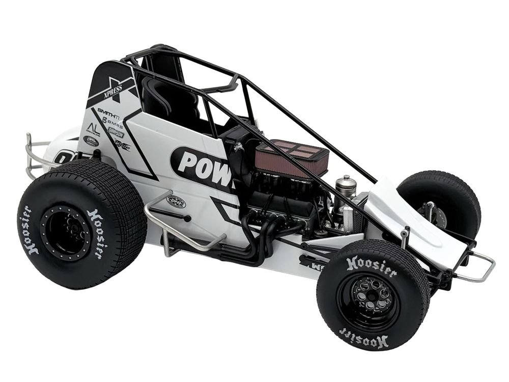 Winged Sprint Car #87 Aaron Reutzel "Power Plus" White (2026) 1/18 Diecast Model Car by ACME view 3