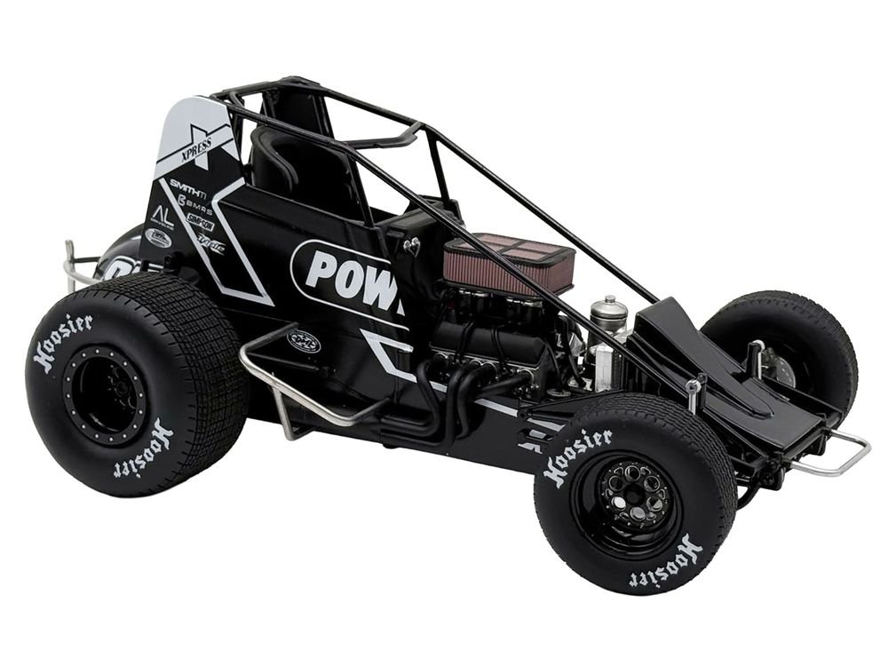 Winged Sprint Car #87 Aaron Reutzel "Power Plus" Black (2026) 1/18 Diecast Model Car by ACME view 3