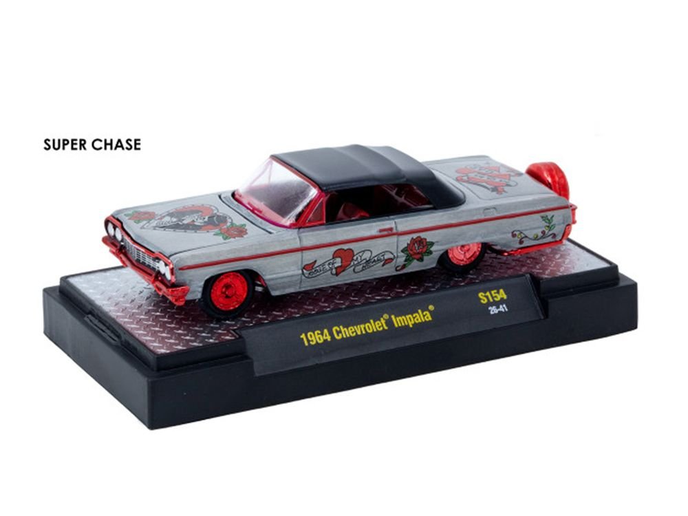 "Auto-Thentics" 6 piece Set Release S154 IN DISPLAY CASES Limited Edition 1/64 Diecast Model Cars by M2 Machines view 2