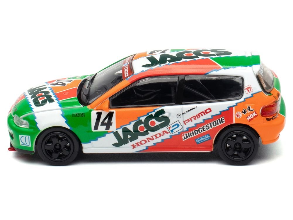 Honda Civic EG6 RHD (Right Hand Drive) #14 JACCS "Japanese Touring Car Championship" (1993) 1/64 Diecast Model Car by BM Creations view 3