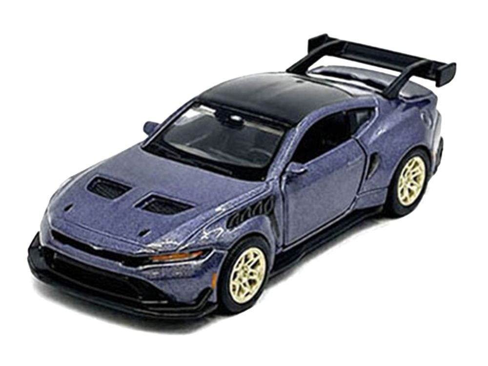 2025 Ford Mustang GTD Purple Metallic with Black Top "Speed Icons" Series 1/64 Diecast Model Car by Maisto view 2