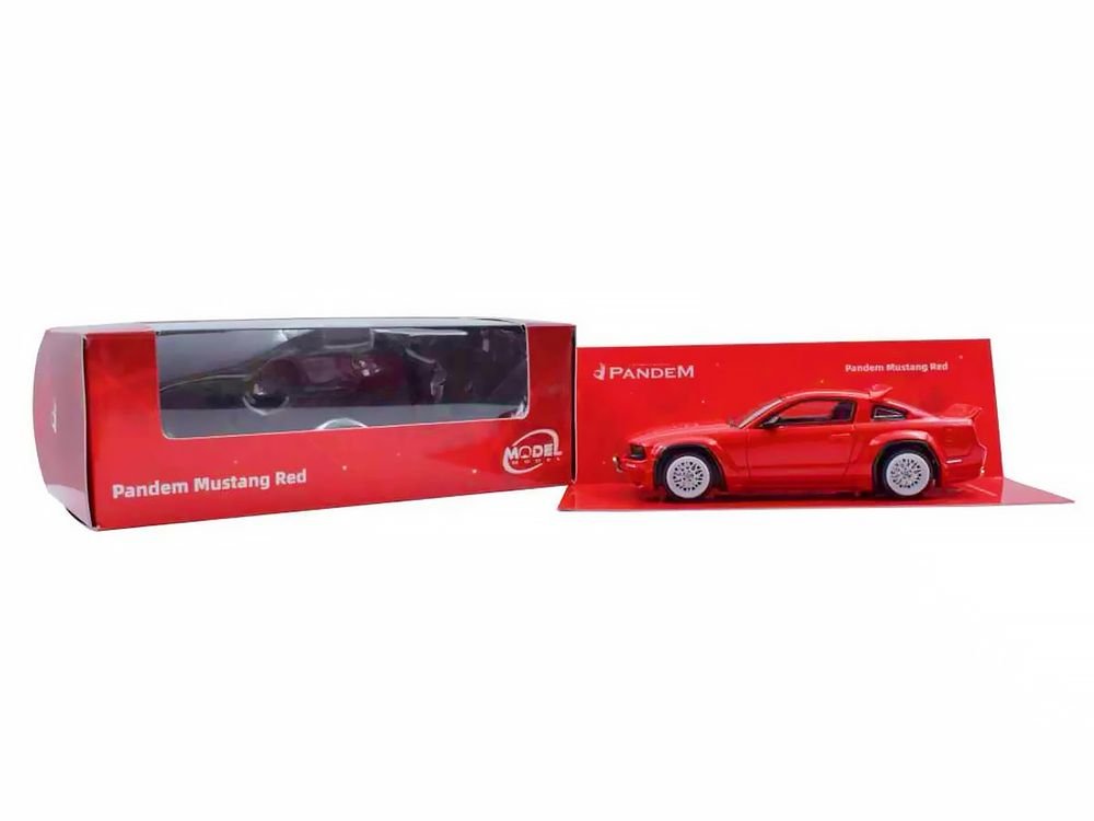 Pandem Mustang Red 1/64 Diecast Model Car by Model Model view 5