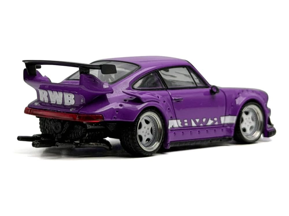 RWB 930 Purple with White Stripes 1/64 Diecast Model Car by Model Model view 3