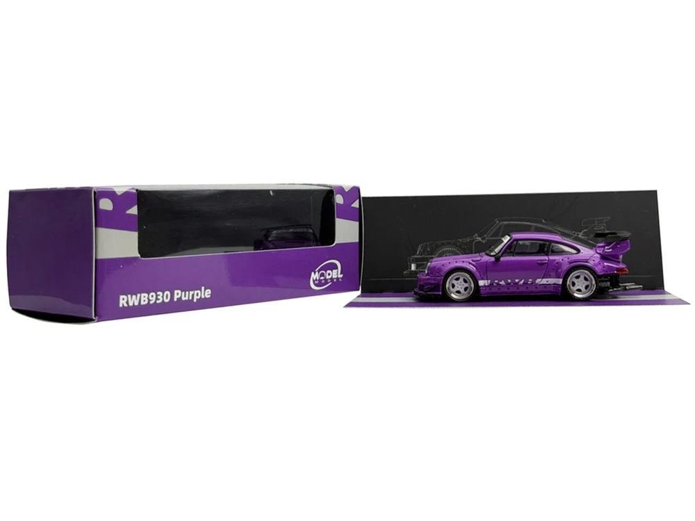 RWB 930 Purple with White Stripes 1/64 Diecast Model Car by Model Model view 5