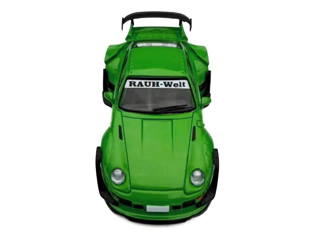 RWB 993 Green with Black Stripes 1/64 Diecast Model Car by Model Model view 4
