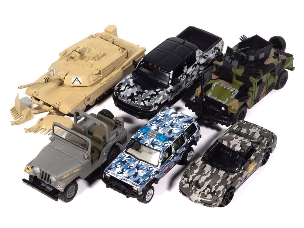 "Military" Set A of 6 pieces 2025 Release 2 Limited Edition 1/64 Diecast Model Cars by Johnny Lightning view 2