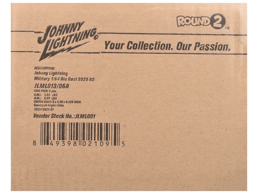 "Military" Set A of 6 pieces 2025 Release 2 Limited Edition 1/64 Diecast Model Cars by Johnny Lightning view 3