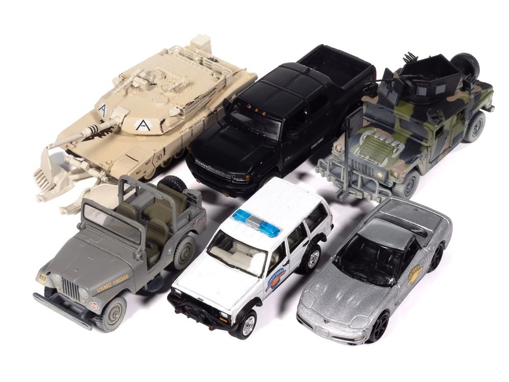"Military" Set B of 6 pieces 2025 Release 2 Limited Edition 1/64 Diecast Model Cars by Johnny Lightning view 2