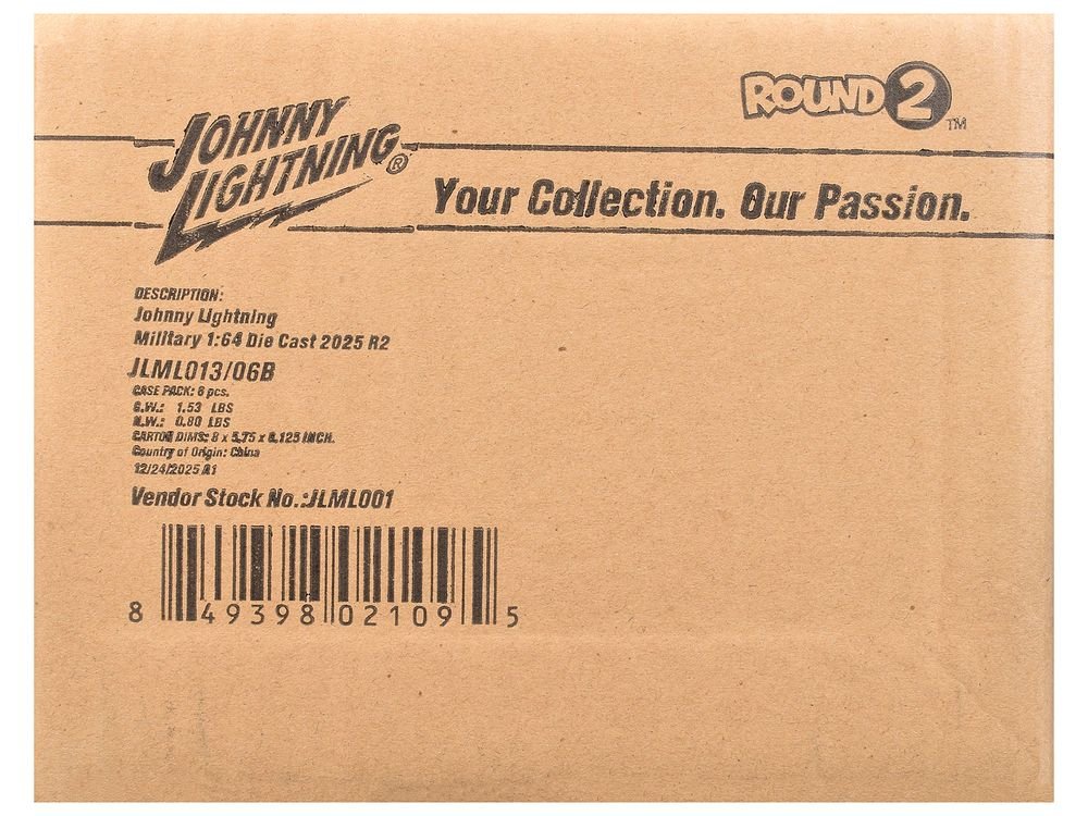 "Military" Set B of 6 pieces 2025 Release 2 Limited Edition 1/64 Diecast Model Cars by Johnny Lightning view 3