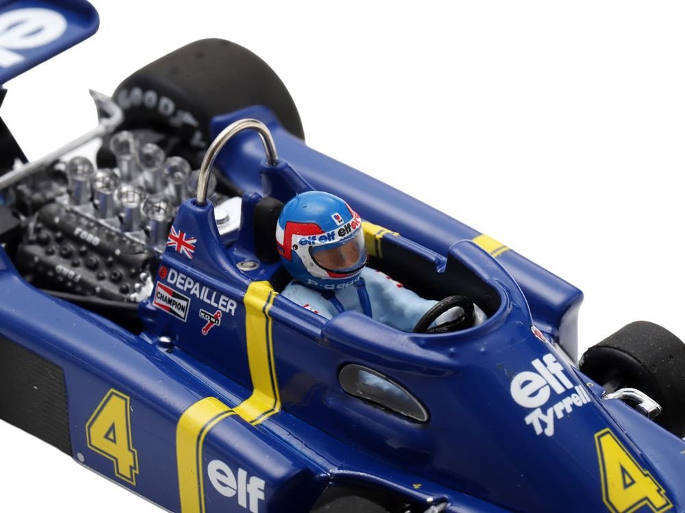 Tyrrell P34 #4 Patrick Depailler 2nd Place Formula One F1 "Swedish GP" (1976) with Driver 1/43 Model Car by Spark view 2