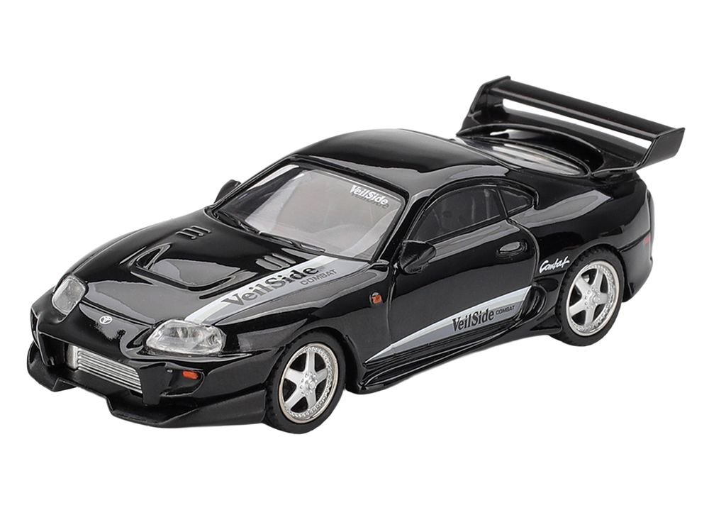 Toyota Supra "VeilSide Combat V-II" Black Limited Edition 1/64 Diecast Model Car by Mini GT view 2