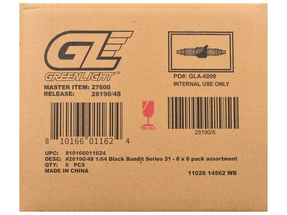 "Black Bandit" Series 31 6 piece Set 1/64 Diecast Model Cars by Greenlight view 3