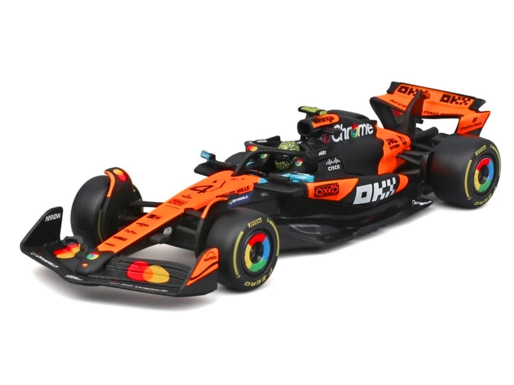 McLaren MCL39 #4 Lando Norris Winner Formula One F1 "Australian GP" (2025) with Display Case "Race" Series 1/43 Diecast Model Car by Bburago view 2
