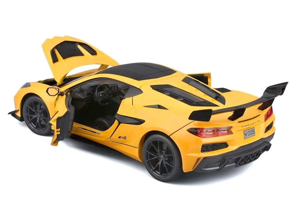 Chevrolet Corvette ZR1 Coupe Yellow with Carbon Top "Special Edition" Series 1/18 Diecast Model Car by Maisto view 3