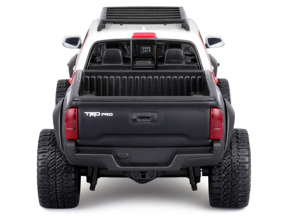 2023 Toyota Tacoma TRD PRO Off Road Pickup Truck White with Graphics and Roof Rack "Maisto Design" Series 1/27 Diecast Model Car Maisto view 5