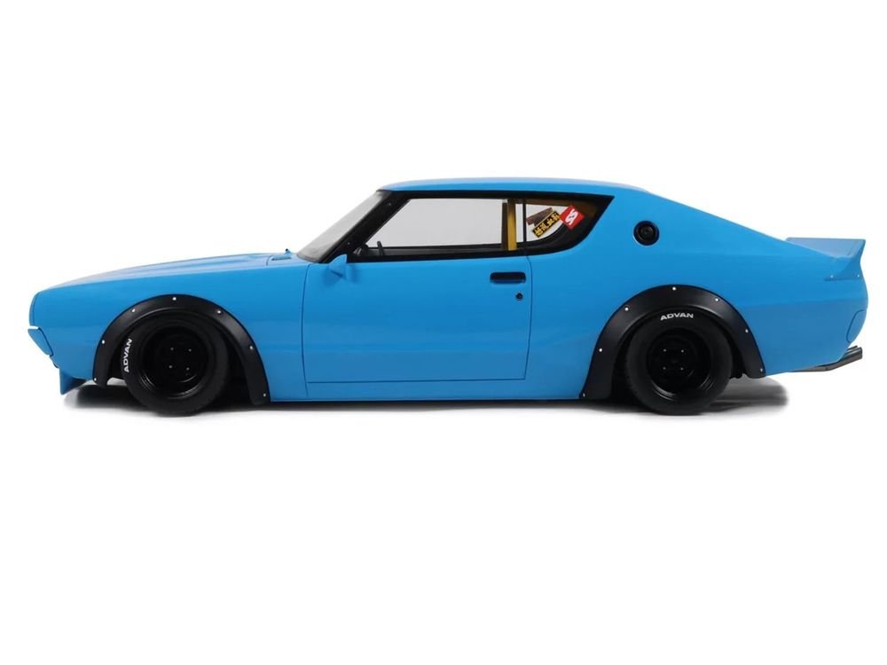 2024 Nissan Skyline 2000 GT-R (KPGC110) "LB-Works" RHD (Right Hand Drive) Blue Limited Edition to 999 pieces Worldwide 1/18 Model Car by Otto Mobile view 4
