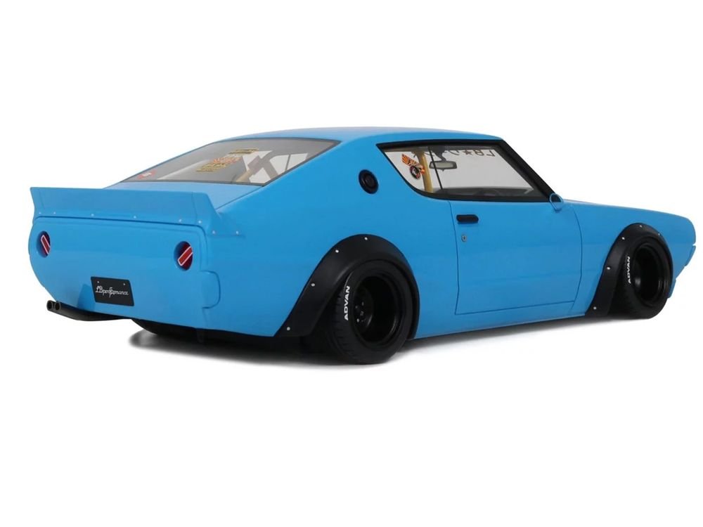 2024 Nissan Skyline 2000 GT-R (KPGC110) "LB-Works" RHD (Right Hand Drive) Blue Limited Edition to 999 pieces Worldwide 1/18 Model Car by Otto Mobile view 5