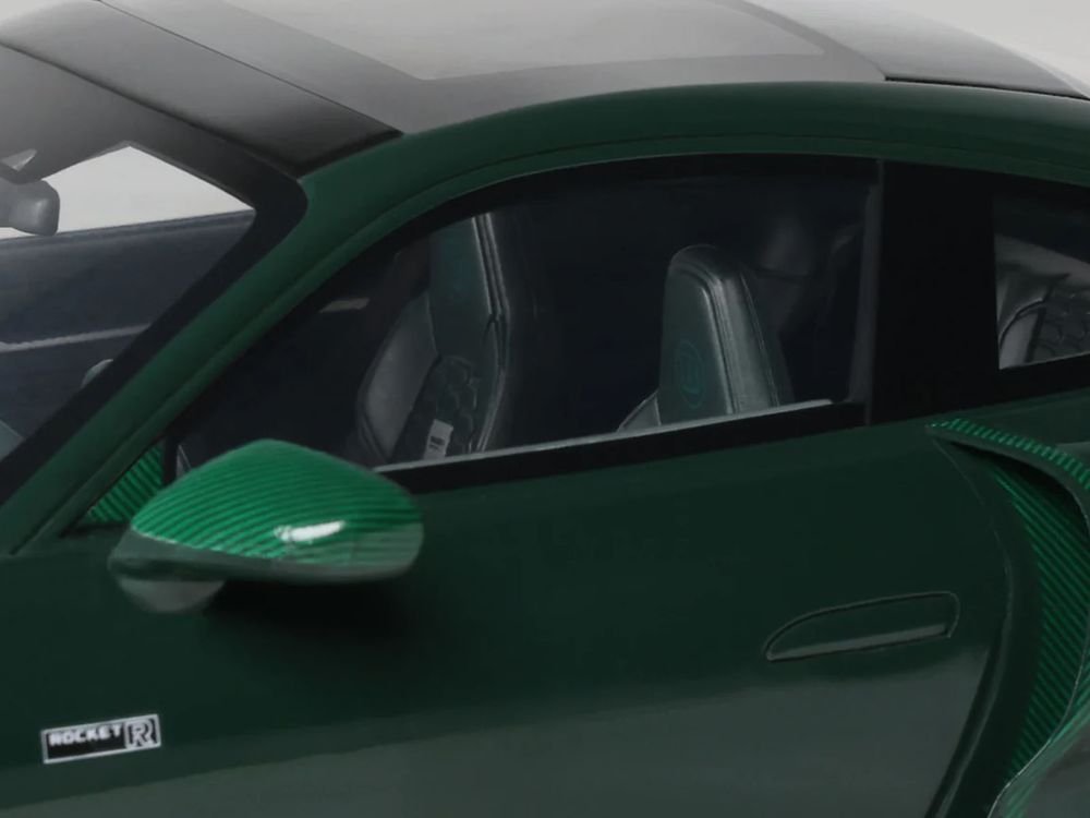 2024 Brabus 900 Rocket-R Green Metallic with Green Carbon Hood 1/18 Model Car by GT Spirit view 3