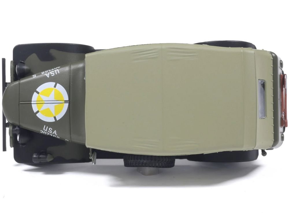 Dodge WC-6 Command Car with Canvas Top Olive Drab "2nd Armored Division France" (1944) United States Army 1/43 Diecast Model by Militaria Die Cast view 5