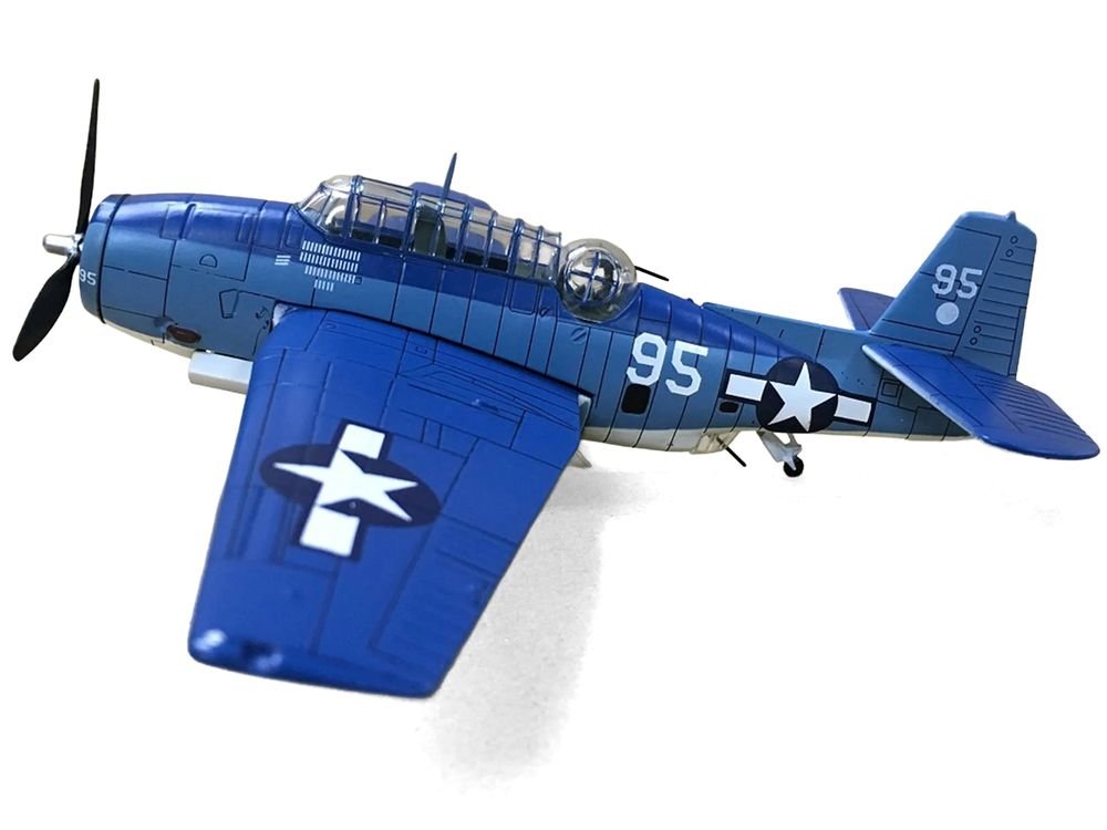 Grumman TBF Avenger Bomber Aircraft "White 95 USS Hornet" (1944) United States Navy 1/72 Diecast Model by Militaria Die Cast view 2