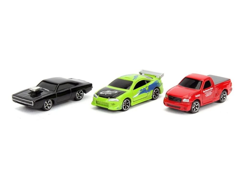 "Fast & Furious 25th Anniversary" 3 piece Set #1 "Nano Hollywood Rides" Diecast Model Cars by Jada view 2