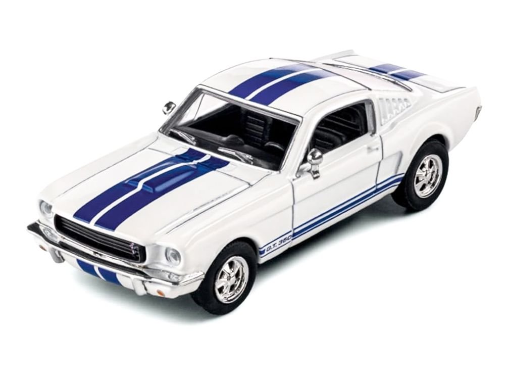 1965 Shelby GT350 White with Blue Stripes "Collection" Series 1/64 Diecast Model Car by Majorette view 2