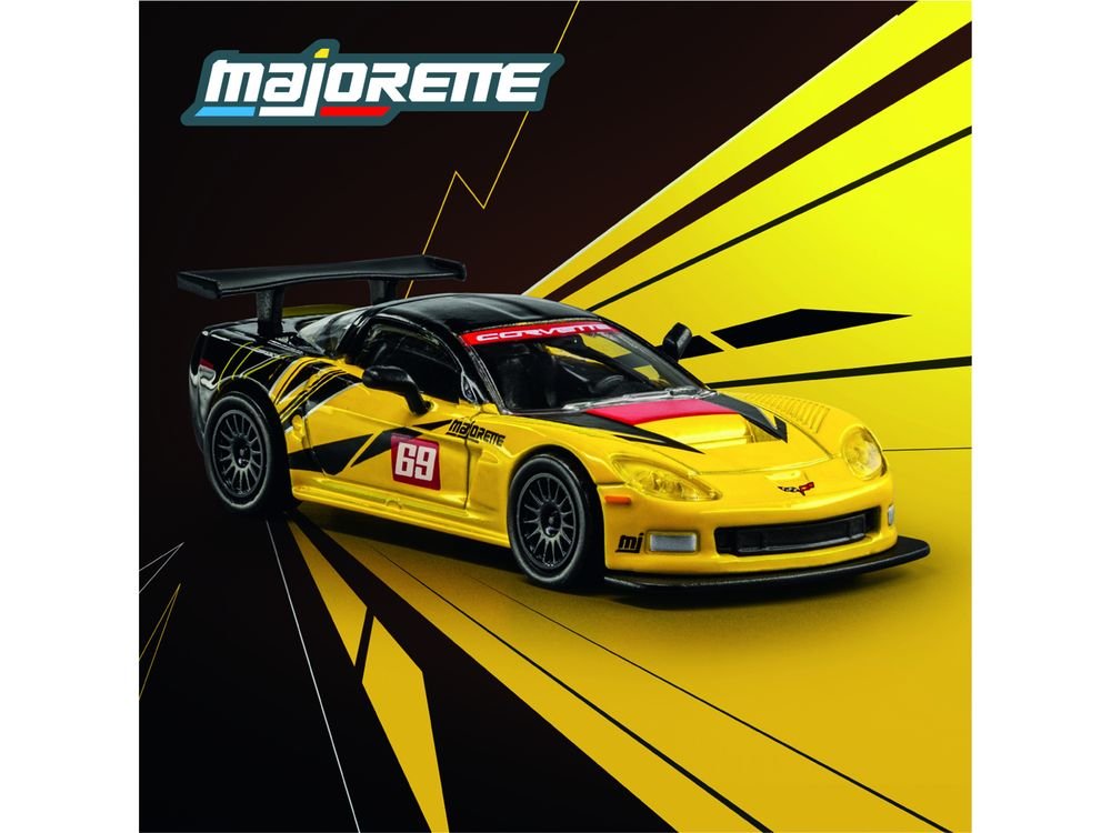 2005 Chevrolet Corvette C6R #69 Yellow and Black "Collection" Series 1/64 Diecast Model Car by Majorette view 4