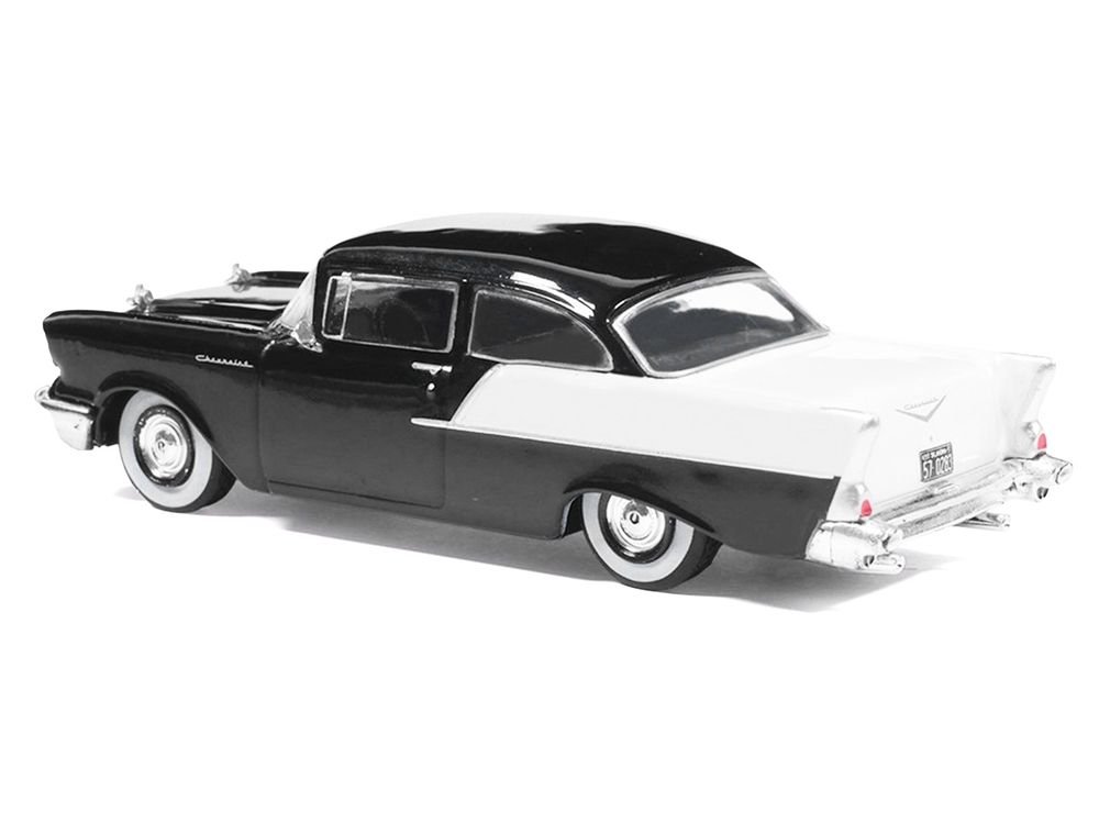 1957 Chevrolet One-Fifty Sedan Black and White 1/64 Diecast Model Car by IXO Models view 3