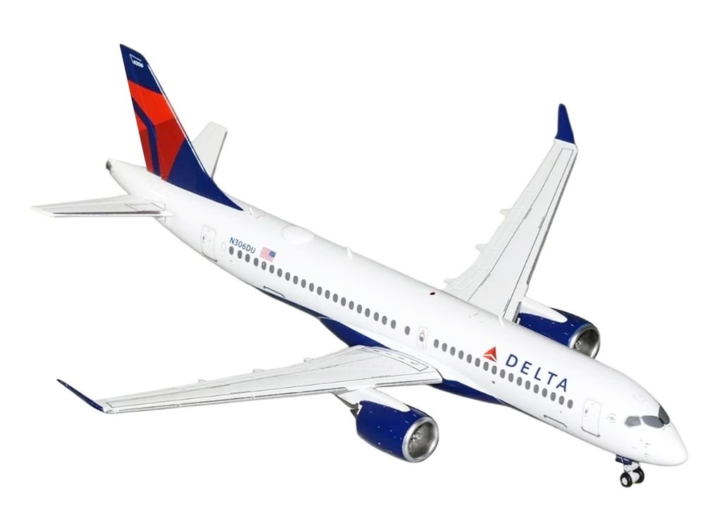 Airbus A220-300 Commercial Aircraft "Delta Air Lines" (N306DU) White with Red and Blue Tail "Gemini 200" Series 1/200 Diecast Model Airplane by GeminiJets view 2