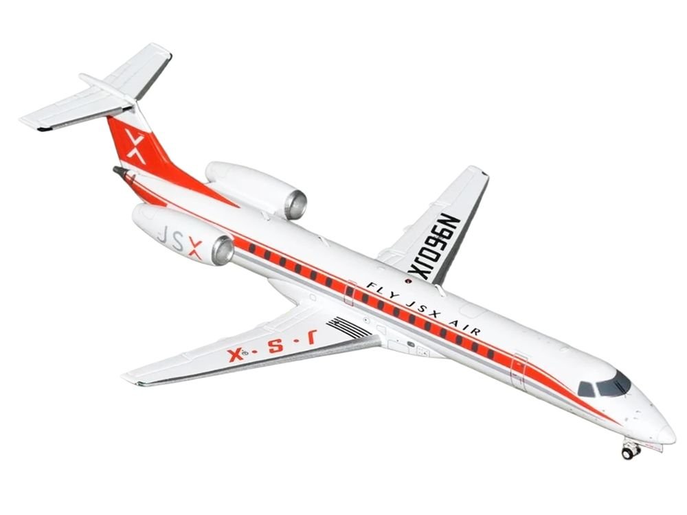 Embraer ERJ-145 Commercial Aircraft "JSX" (N960JX) White with Red Stripes "Gemini 200" Series 1/200 Diecast Model Airplane by GeminiJets view 2