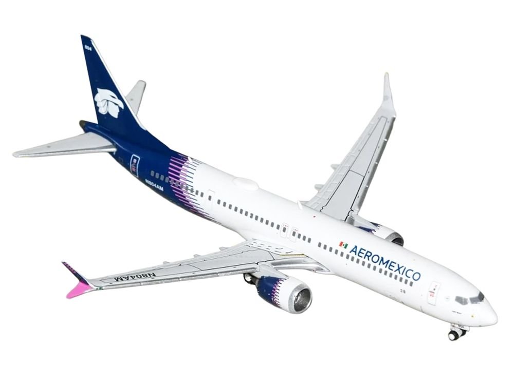 Boeing 737 MAX 9 Commercial Aircraft "Aeromexico" (N804AM) White with Blue Tail 1/400 Diecast Model Airplane by GeminiJets view 2
