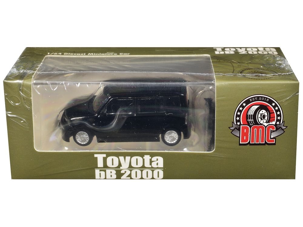 Toyota bB 2000 Van Black with Extra Accessories 1/64 Diecast Model Car by BM Creations view 4