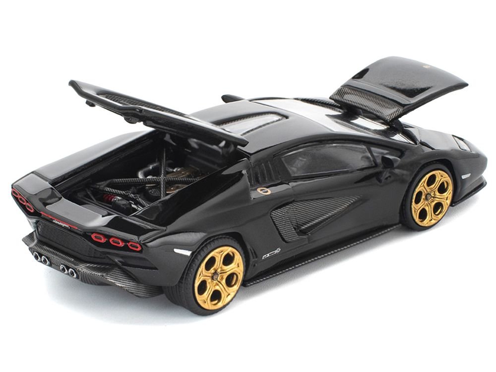 Lamborghini Countach LPI 800-4 Deep Black 1/64 Diecast Model Car by Pop Race view 4